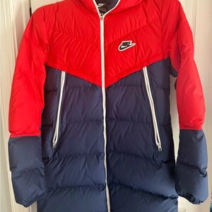 - Nike Red and Blue Puffer Jacket coat